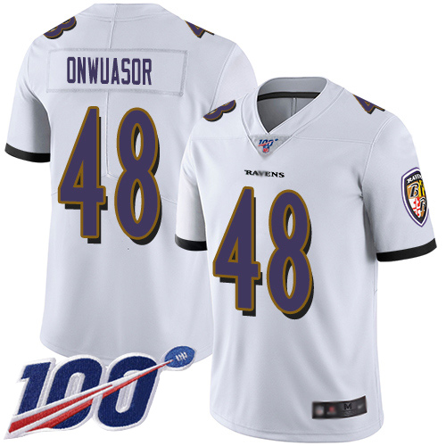 Baltimore Ravens Limited White Men Patrick Onwuasor Road Jersey NFL Football #48 100th Season Vapor Untouchable->women nfl jersey->Women Jersey